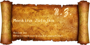Menkina Zulejka névjegykártya